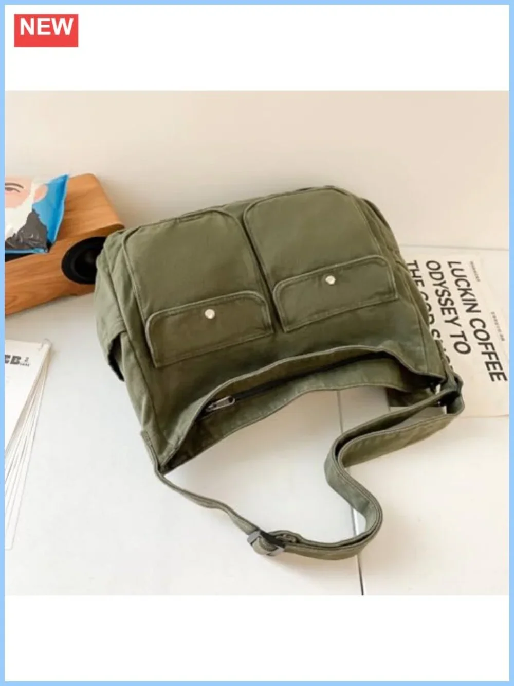 Canvas Messenger Bag Women Hobo Crossbody Tote Large Adjustable Strap